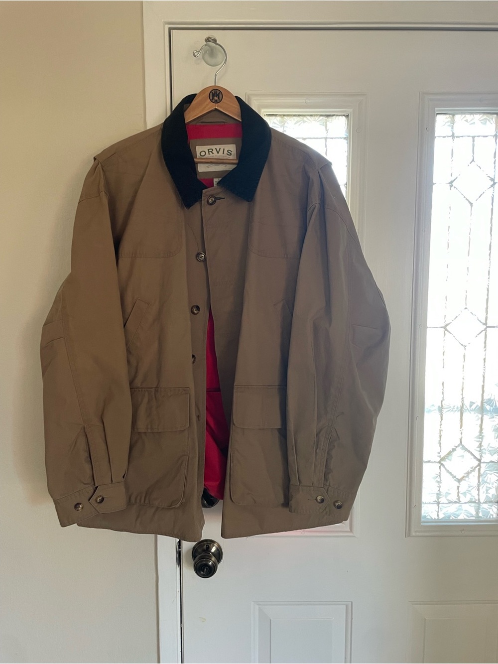Orvis Tan Field Jacket with Black Corduroy Collar